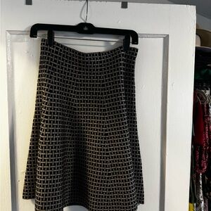 Milano Black and White Geometric A-Line Skirt